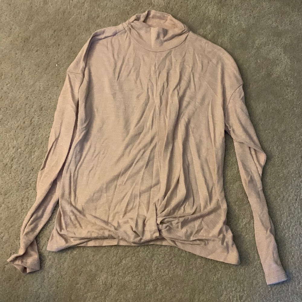 pink mock neck long sleeve
